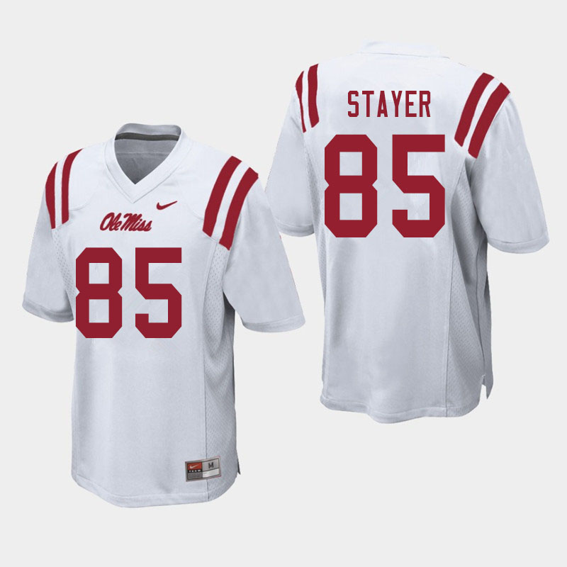 Owen Stayer Ole Miss Rebels NCAA Men's White #85 Stitched Limited College Football Jersey CJL0558CG